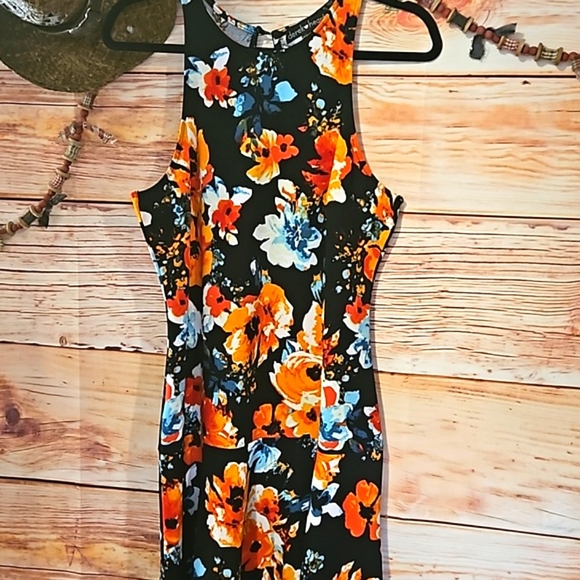 NWOT "DEREK🩶HEART" FLORAL SUMMER RACERBACK SLEEVELESS DRESS! ~LARGE - Picture 9 of 9